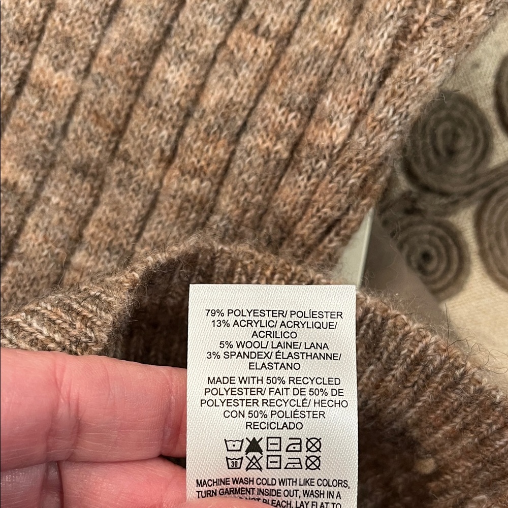 Lucky Brand Women's Ribbed Knit Hooded Sweater in Deep Taupe/NWT/XS - Picture 14 of 15